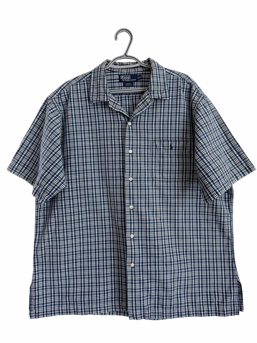 Polo by Ralph Lauren Blue Plaid Short-Sleeve Button-Up Shirt Size XL